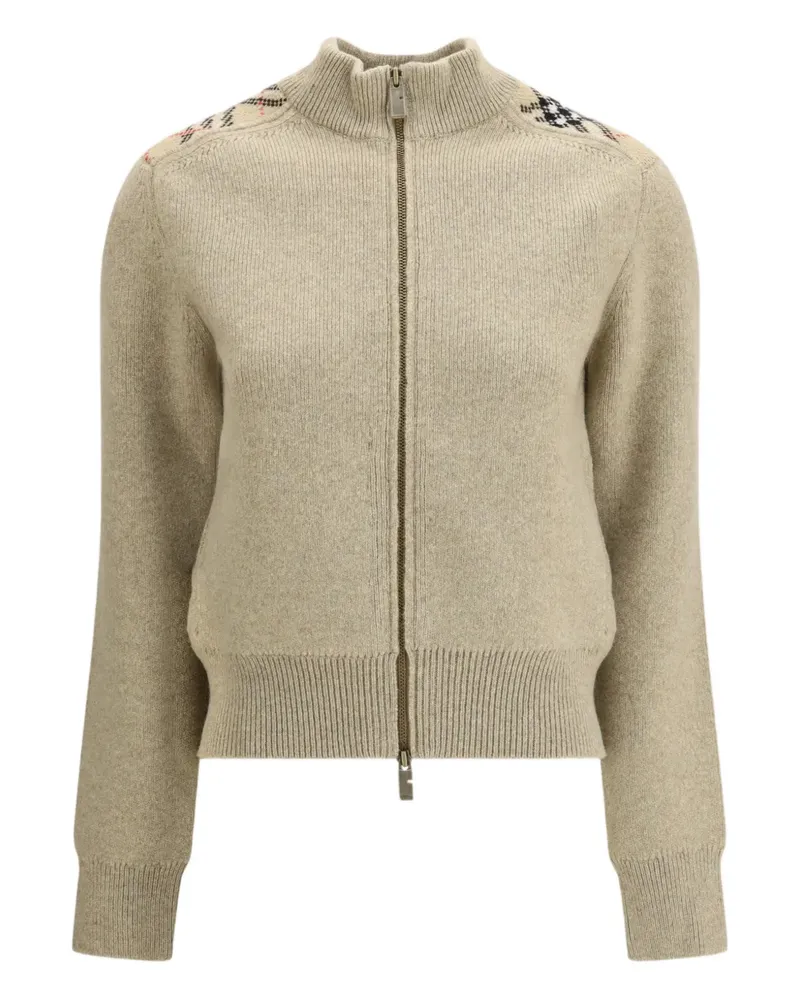 Burberry zip pattern cardigan - Nude Nude