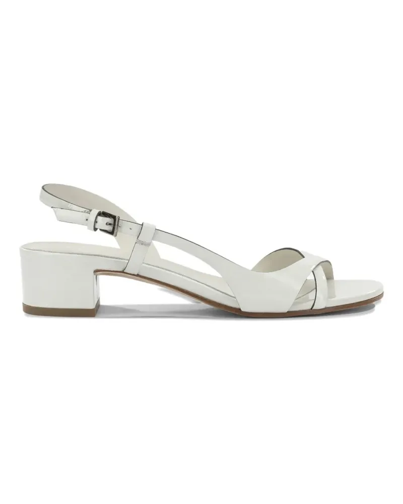Roberto del Carlo crossover-strap slingback sandals - Weiß Weiß