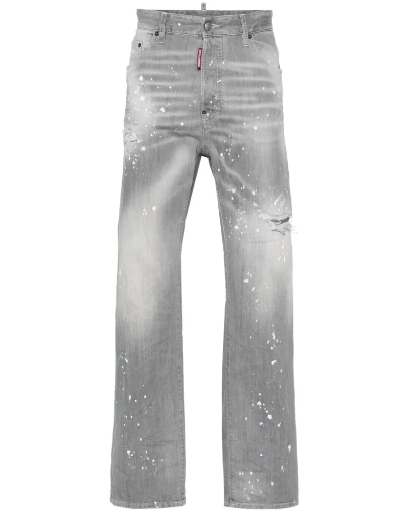 Dsquared2 Gerade Jeans mit Bleach-Effekt - Grau Grau
