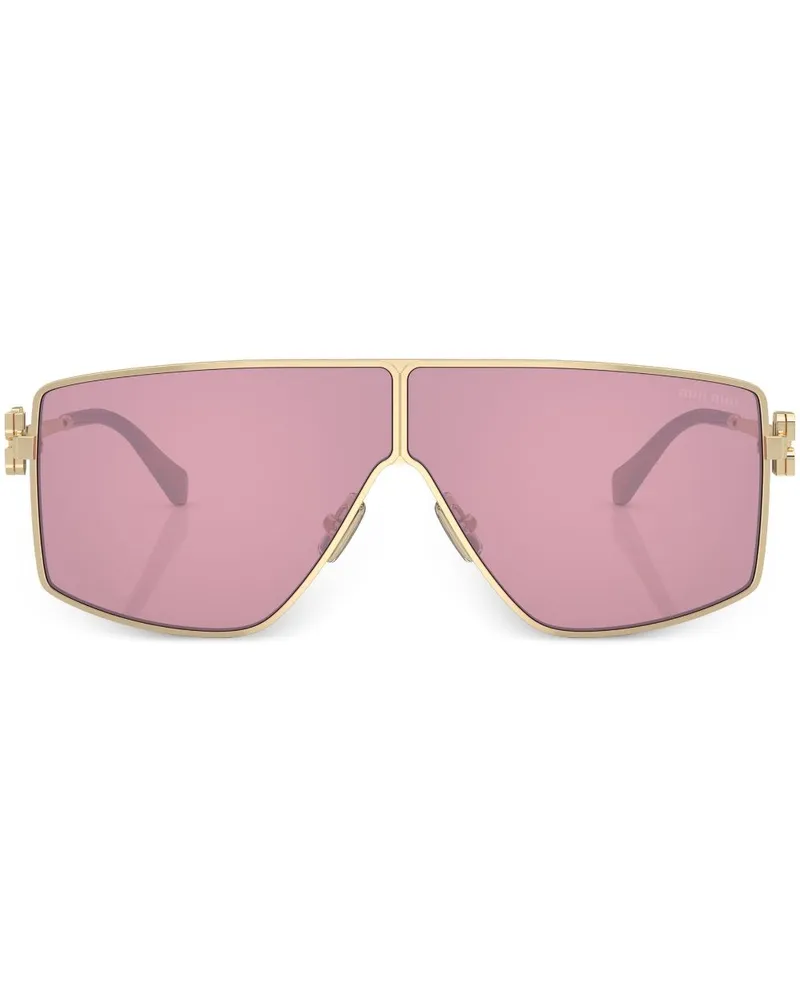 Miu Miu Sonnenbrille mit Oversized-Gestell - Gold Gold