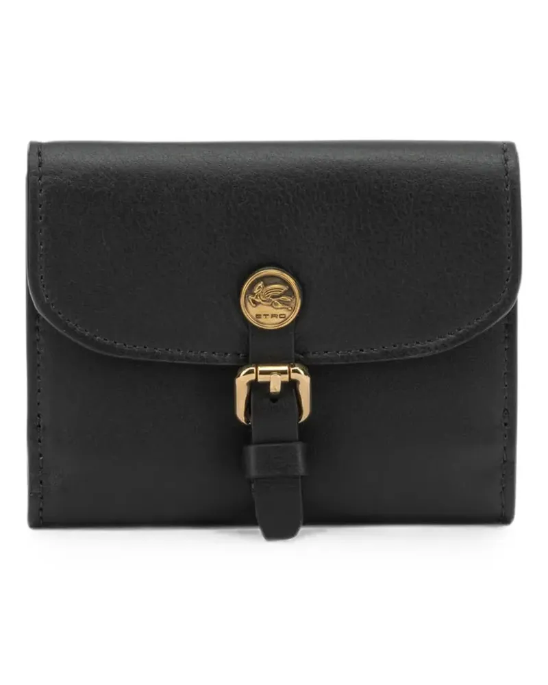 Etro Small Pony buckle-detail leather wallet - Schwarz Schwarz