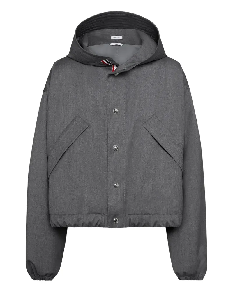 Thom Browne Kapuzenjacke mit Knopfverschluss - Grau Grau
