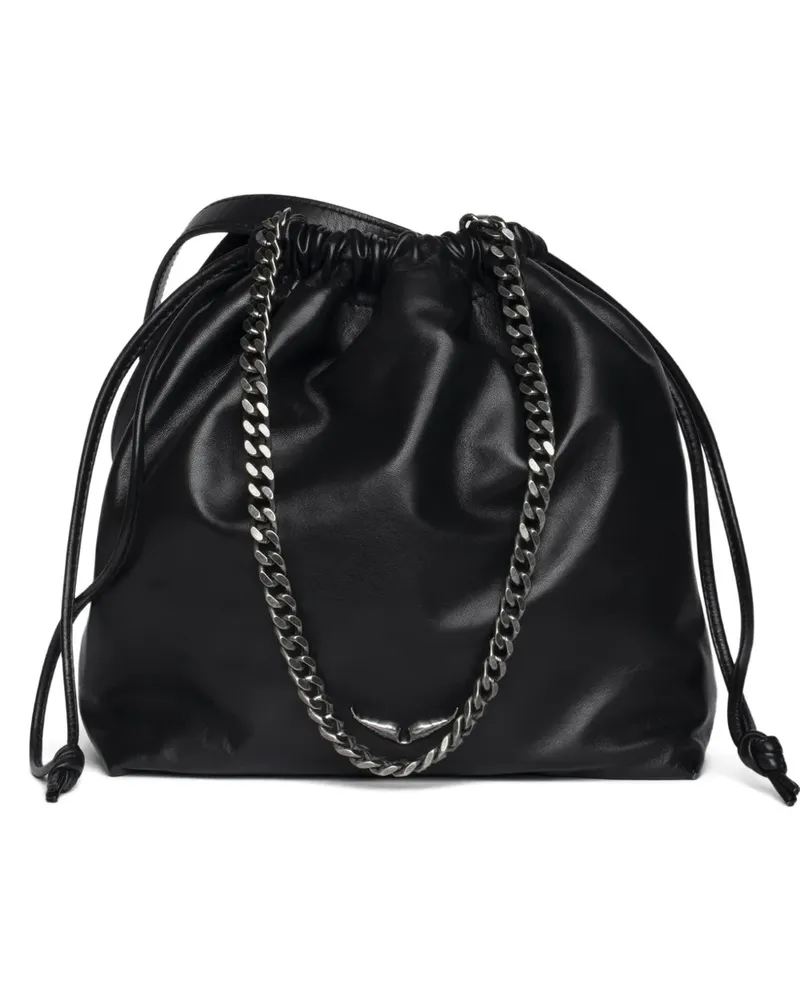 Zadig & Voltaire Kordelzug-Tasche mit Kettenhenkel - Schwarz Schwarz