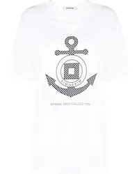 KIMHEKIM T-Shirt mit Anker-Print Weiß