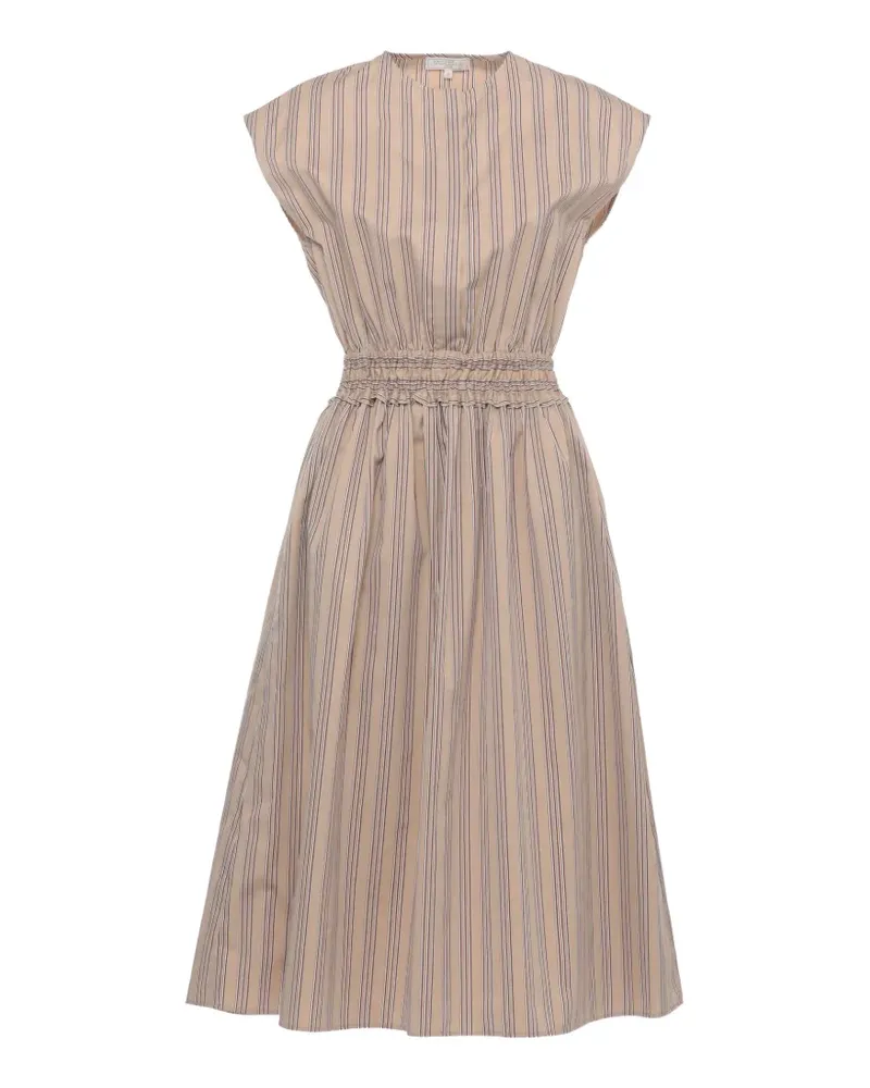 Antonelli Firenze Gestreiftes Kleid mit gesmokter Taille - Nude Nude