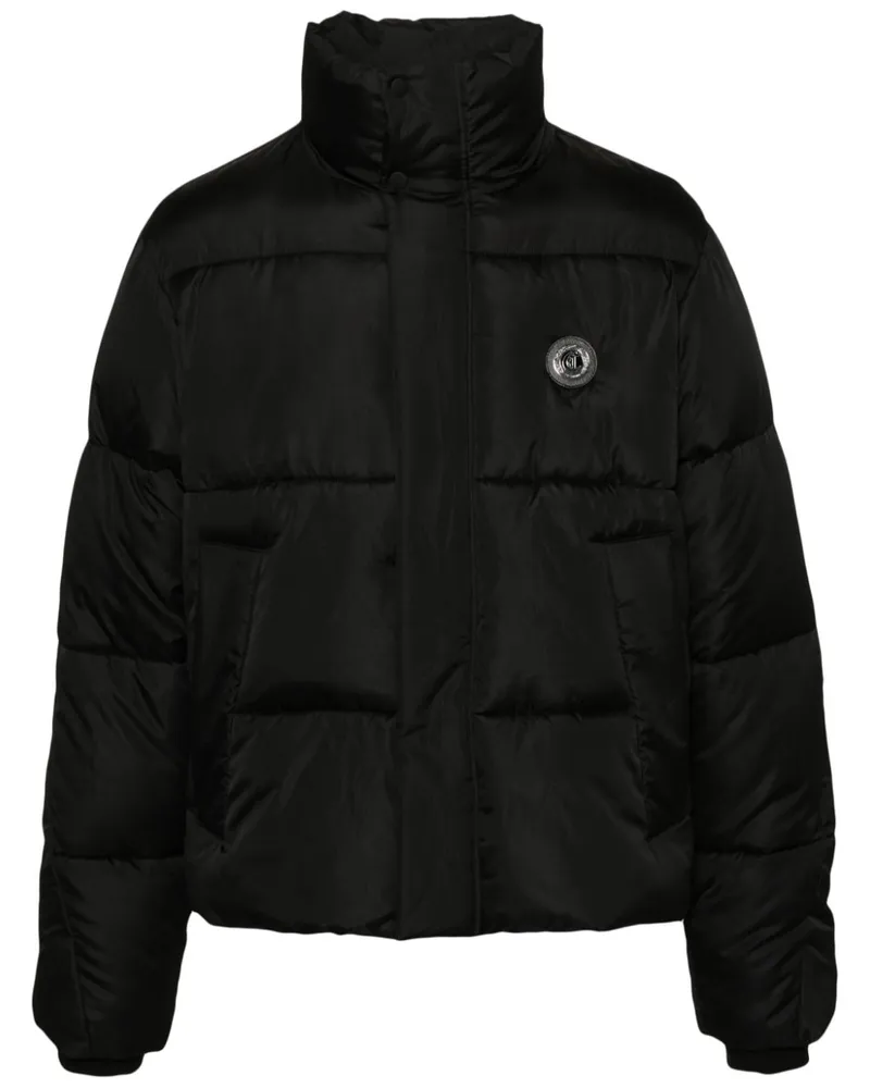 Just Cavalli Gefütterte Jacke mit Logo-Applikation Schwarz