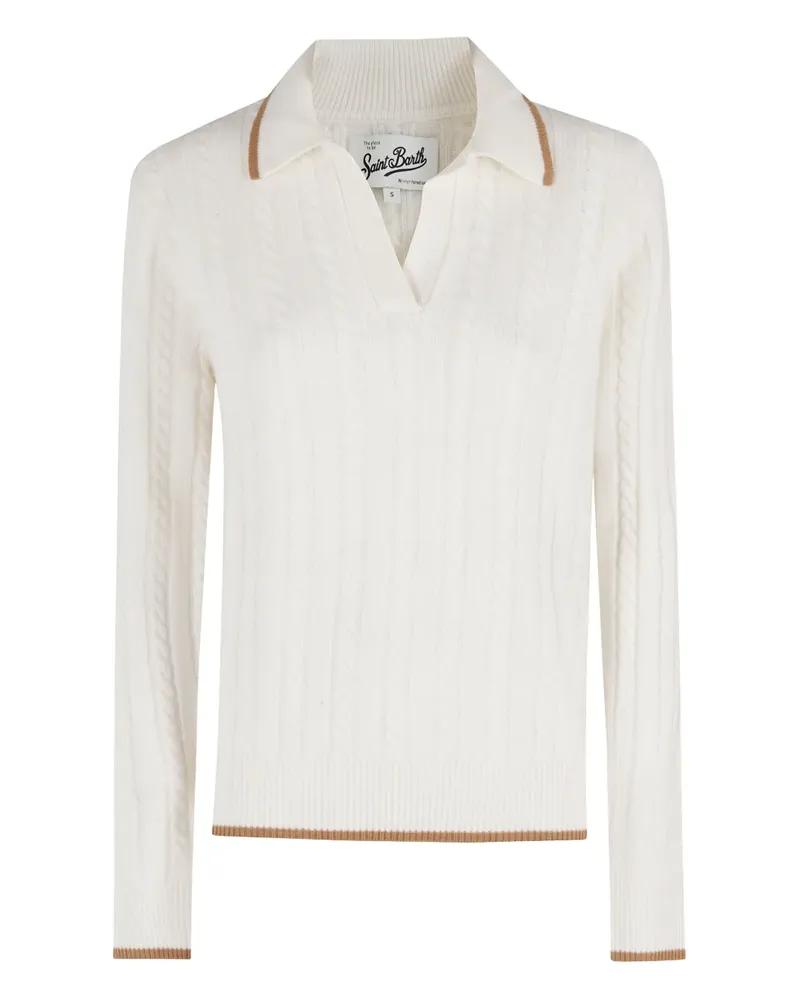 MC2 Saint Barth Pullover mit Zopfmuster - Nude Nude