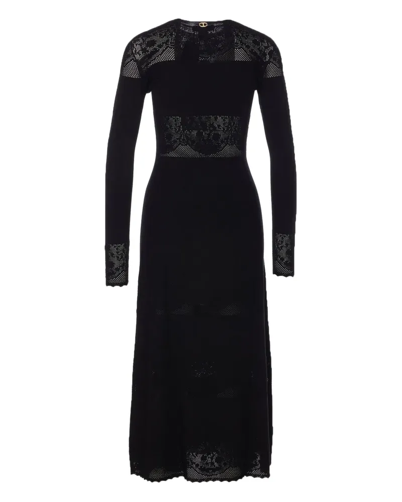 Twin-Set Besticktes Maxikleid - Schwarz Schwarz