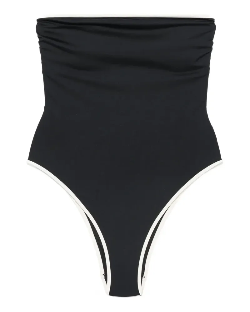 MC2 Saint Barth Khyra String ruched swimsuit - Schwarz Schwarz