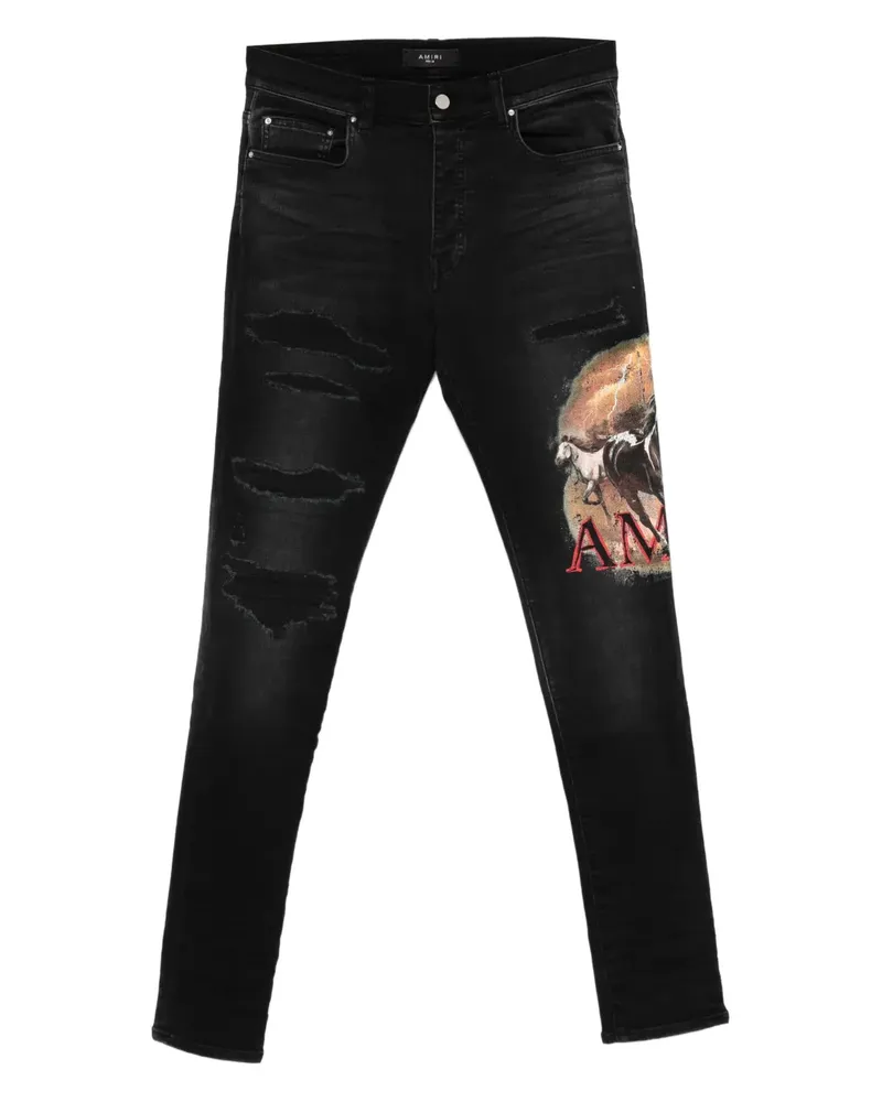 Amiri ripped graphic jeans - Schwarz Schwarz