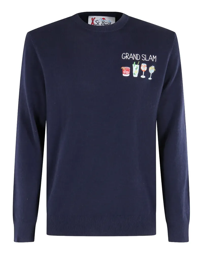 MC2 Saint Barth Heron Pullover mit grafischem Print - Blau Blau