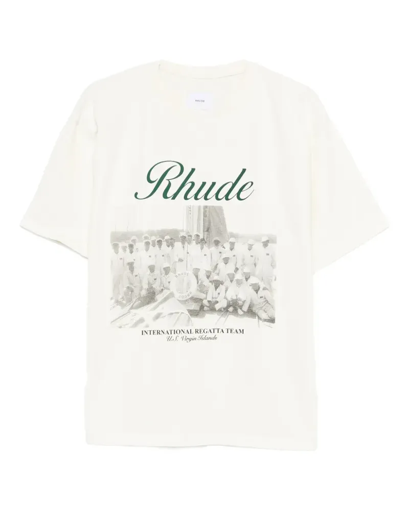 RHUDE script graphic T-shirt - Nude Nude