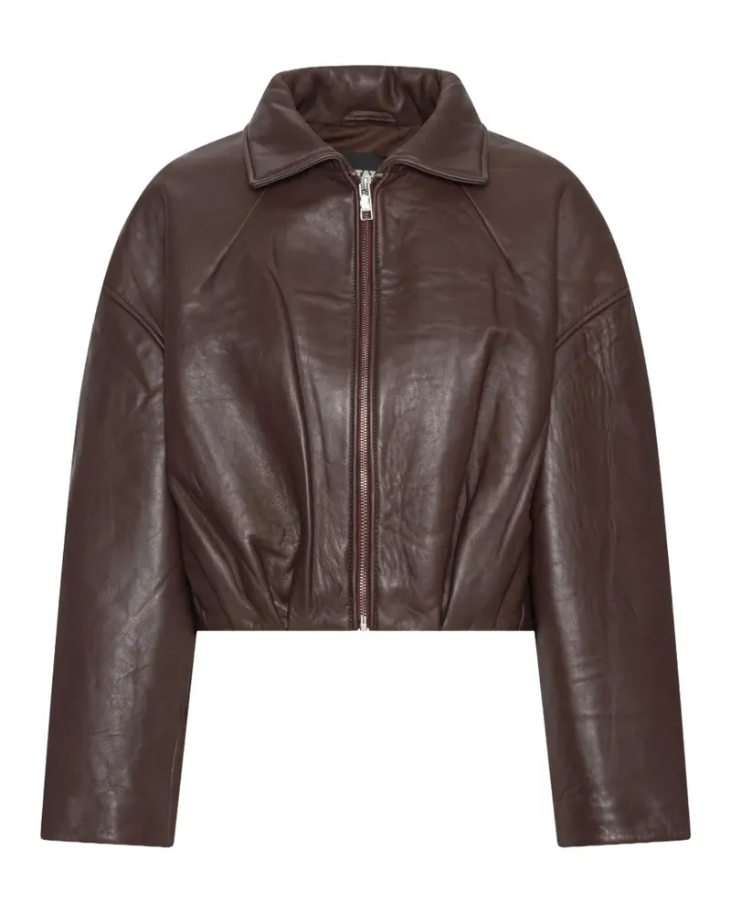 ROTATE Birger Christensen Bikerjacke aus Leder - Braun Braun