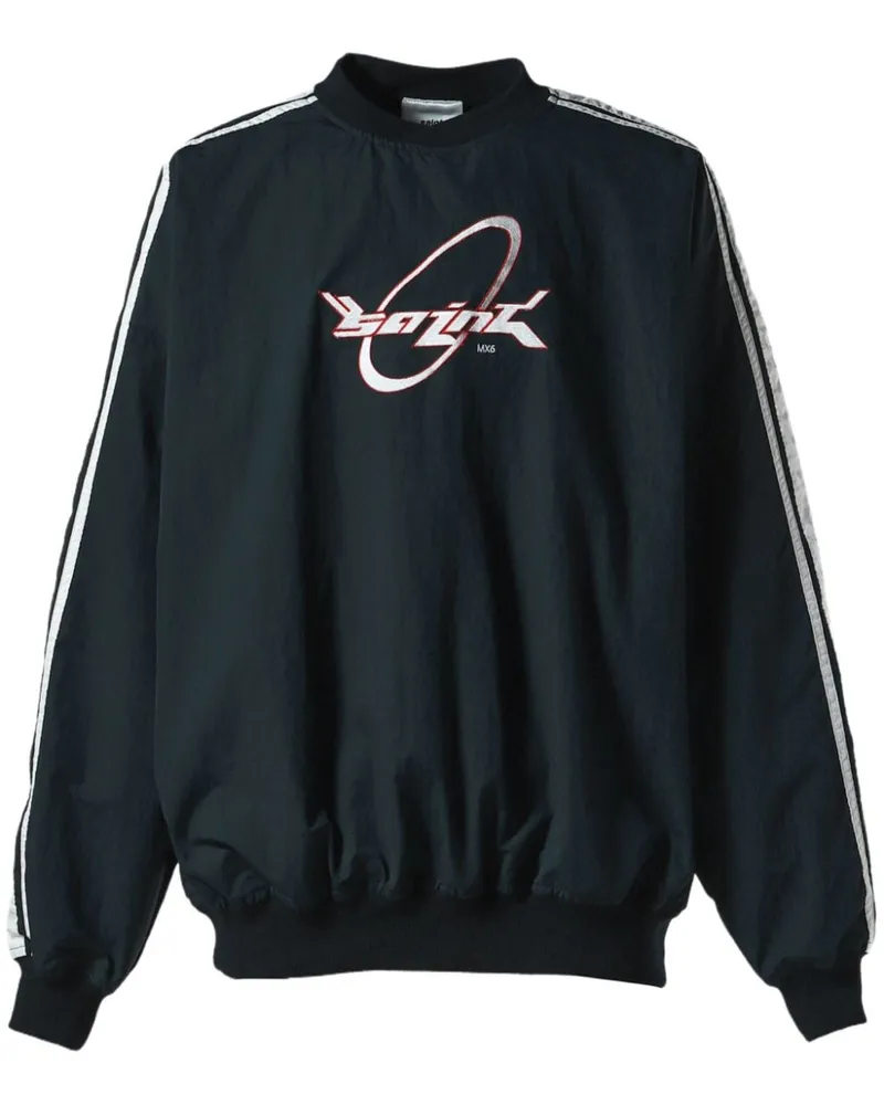 SAINT MXXXXXX Sweatshirt mit Logo-Print - Schwarz Schwarz