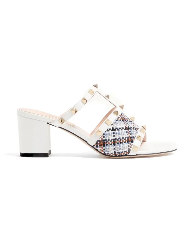 Valentino Garavani Rockstud Pantoletten aus Webstoff - Weiß Weiß