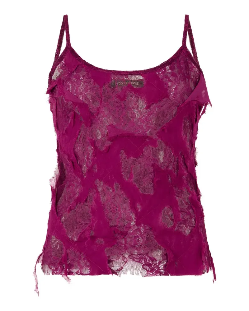 Roberto Cavalli Camisole-Top im Distressed-Look - Violett Violett
