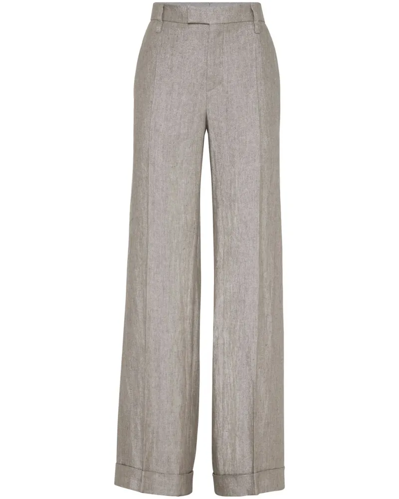 Brunello Cucinelli Weite Hose mit Bügelfalten - Braun Braun