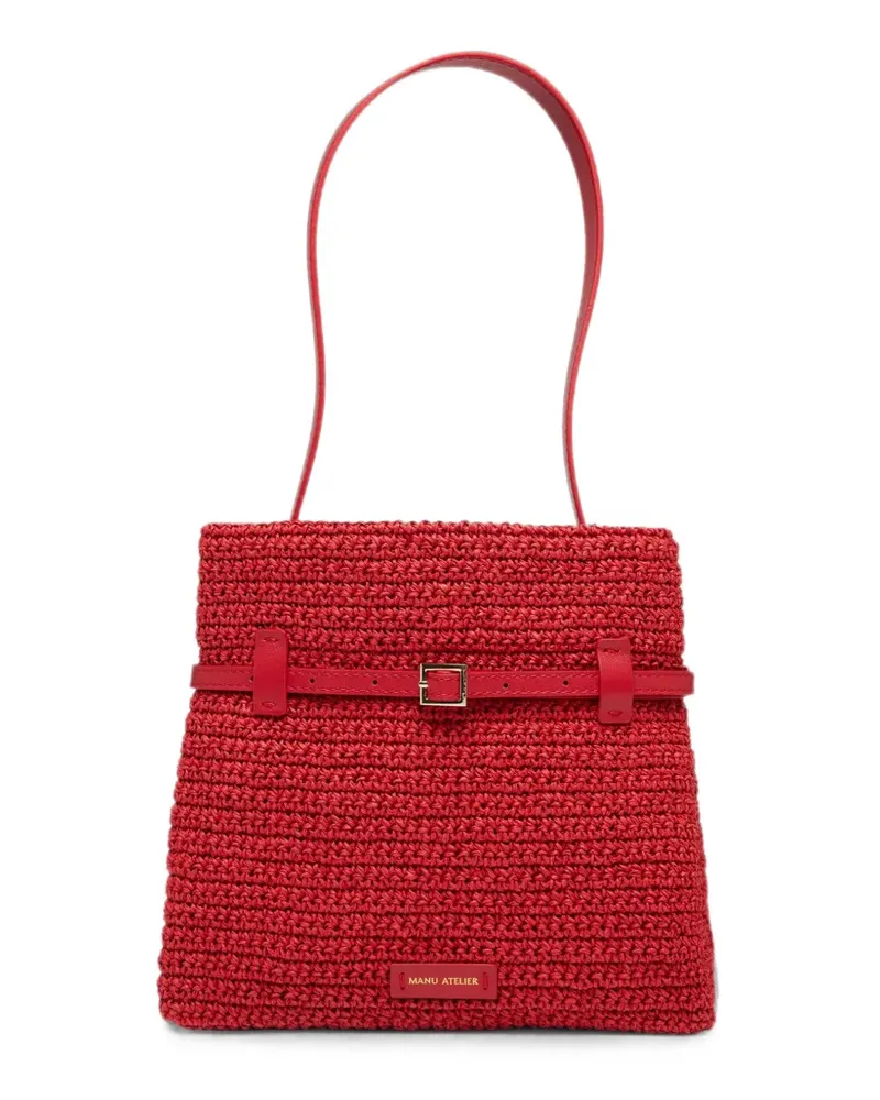 Manu Atelier mini Tote Du Jour crochet-knit tote bag - Rot Rot