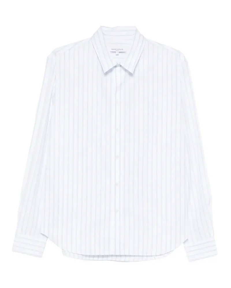 Kitsuné Gestreiftes Hemd - Weiß Weiß
