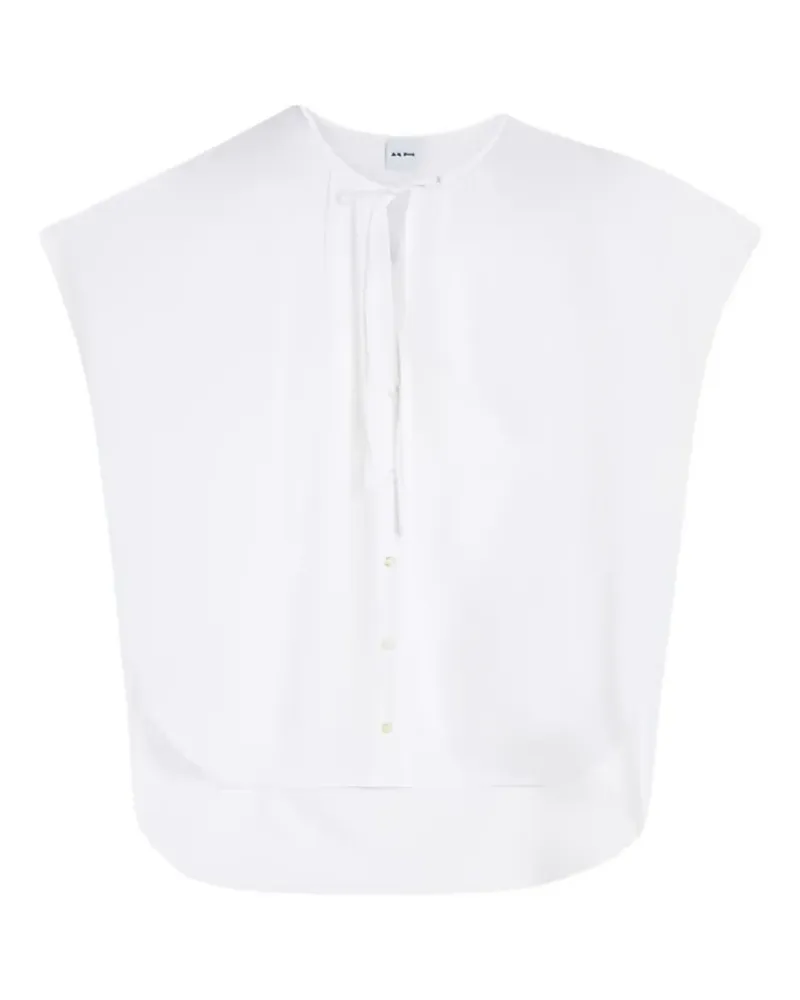 ASPESI tie-neck buttoned shirt - Weiß Weiß