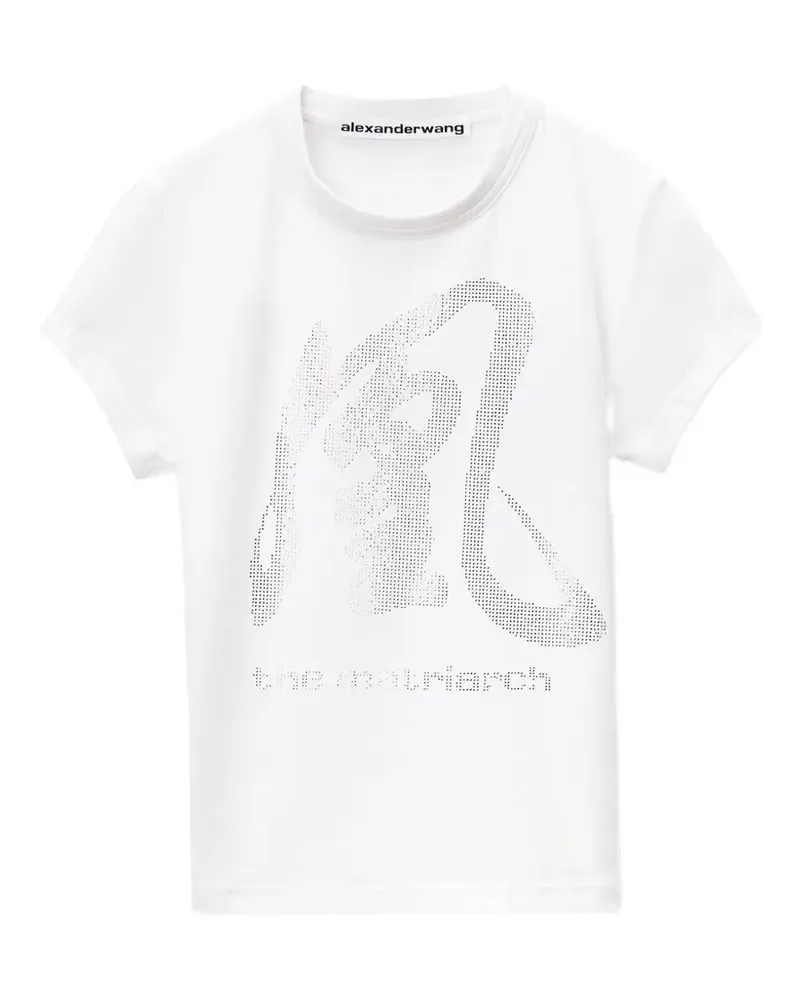 Alexander Wang T-Shirt mit Kristallen - Weiß Weiß