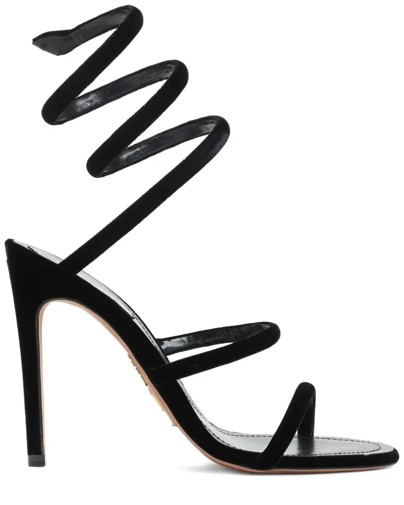 René Caovilla Sandalen aus Leder 105mm - Schwarz Schwarz