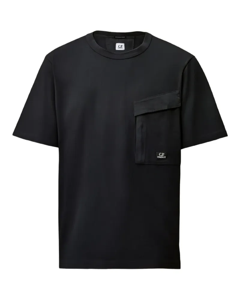 C.P. Company Kurzärmeliges 30/2 T-Shirt aus mercerisiertem Jersey - Schwarz Schwarz