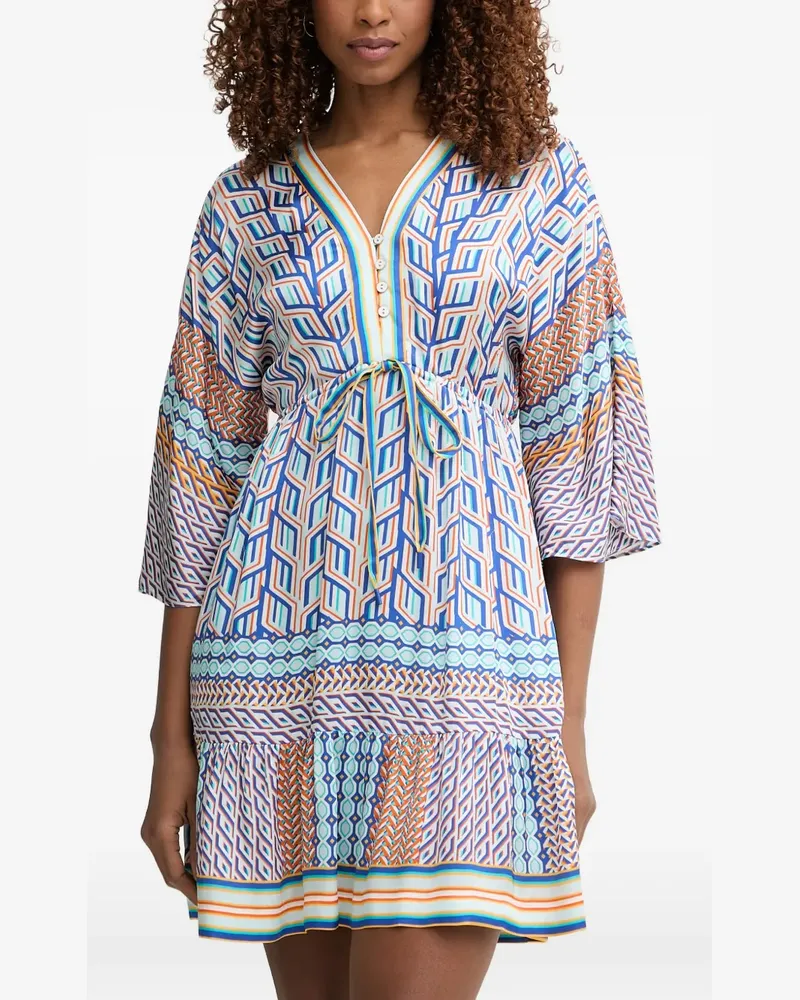 Hale Bob Theila Kleid mit geometrischem Print - Blau Blau