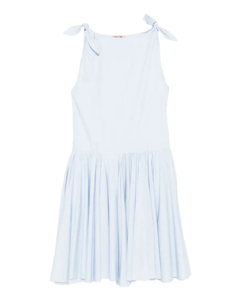 N° 21 Gerafftes Kleid mit Schleifenverschluss - Blau Blau