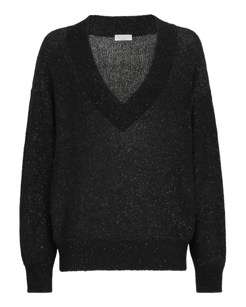 Brunello Cucinelli Pullover mit schillernder Textur - Schwarz Schwarz