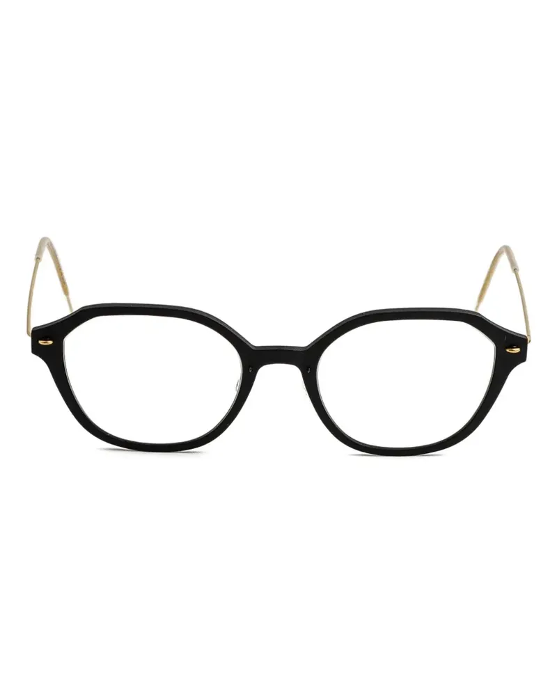 Lindberg geometric-frame glasses - Schwarz Schwarz
