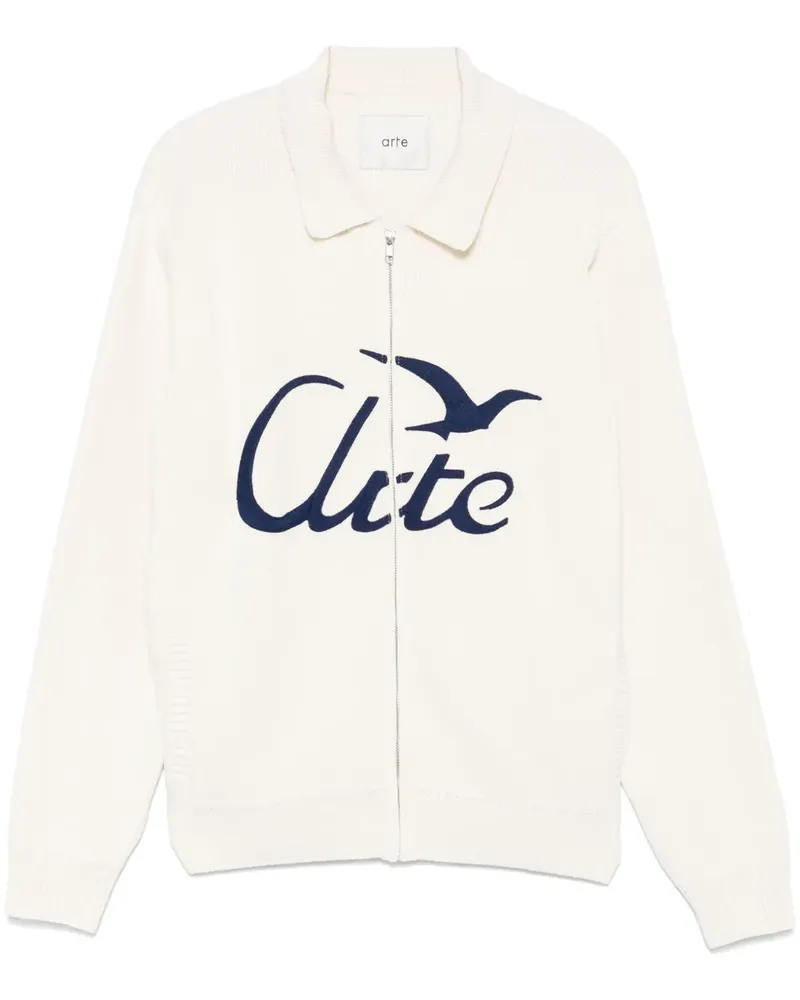 Arte Antwerp Bird Logo Cardigan - Nude Nude