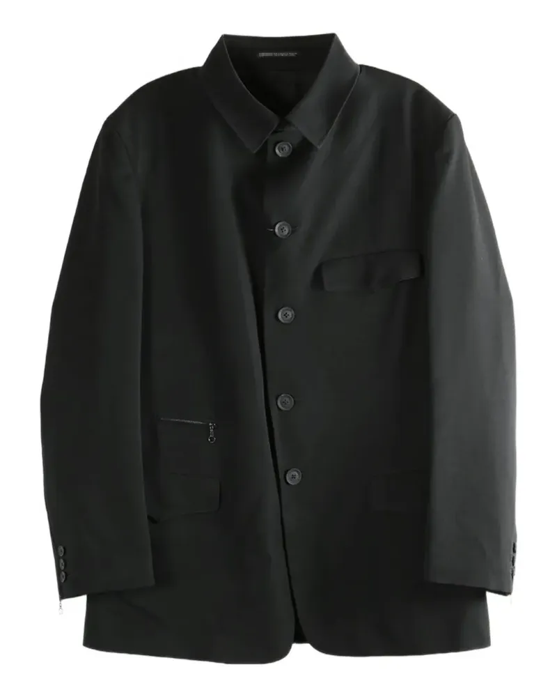 Yohji Yamamoto Geknöpfte Gabardine-Jacke - Schwarz Schwarz