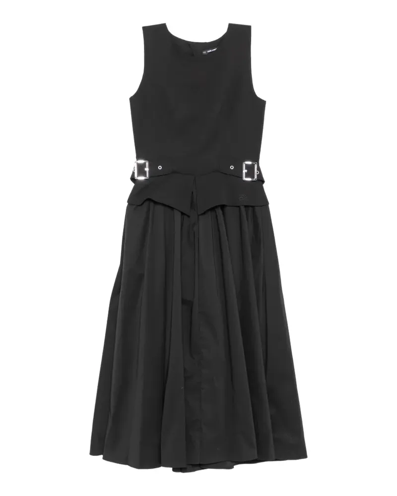 Karl Lagerfeld belt-detail midi dress - Schwarz Schwarz