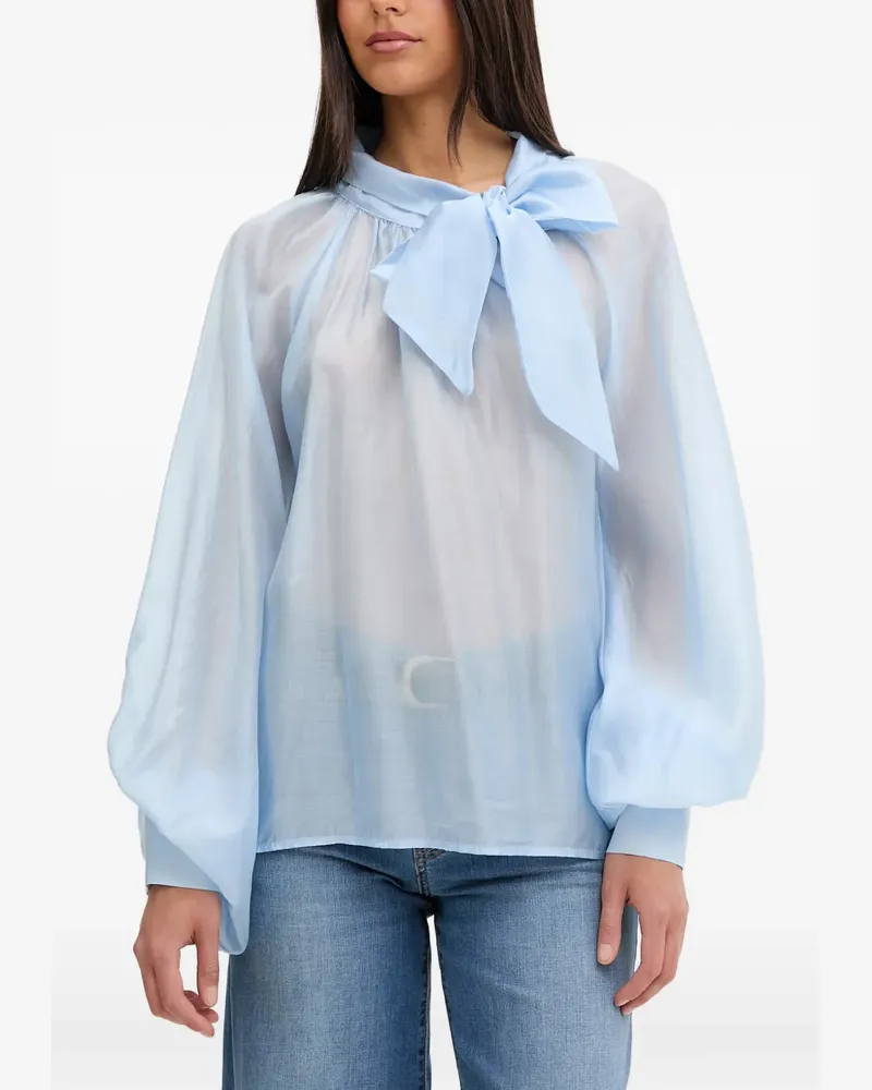 VICOLO bow-detail long-sleeve blouse - Blau Blau