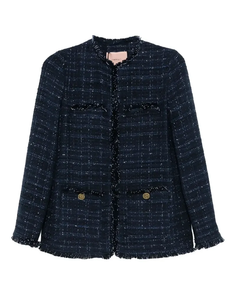 Twin-Set Jacke aus Tweed - Blau Blau