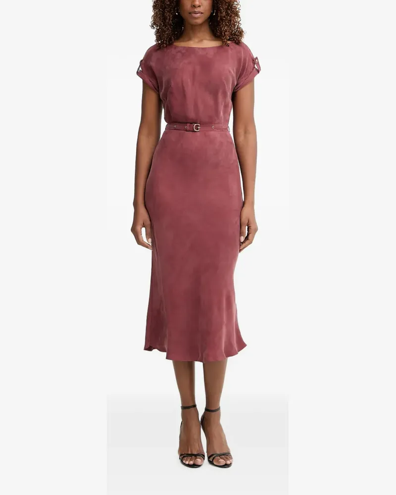 Guess Midikleid mit angeschnittenen Ärmeln - Rosa Rosa