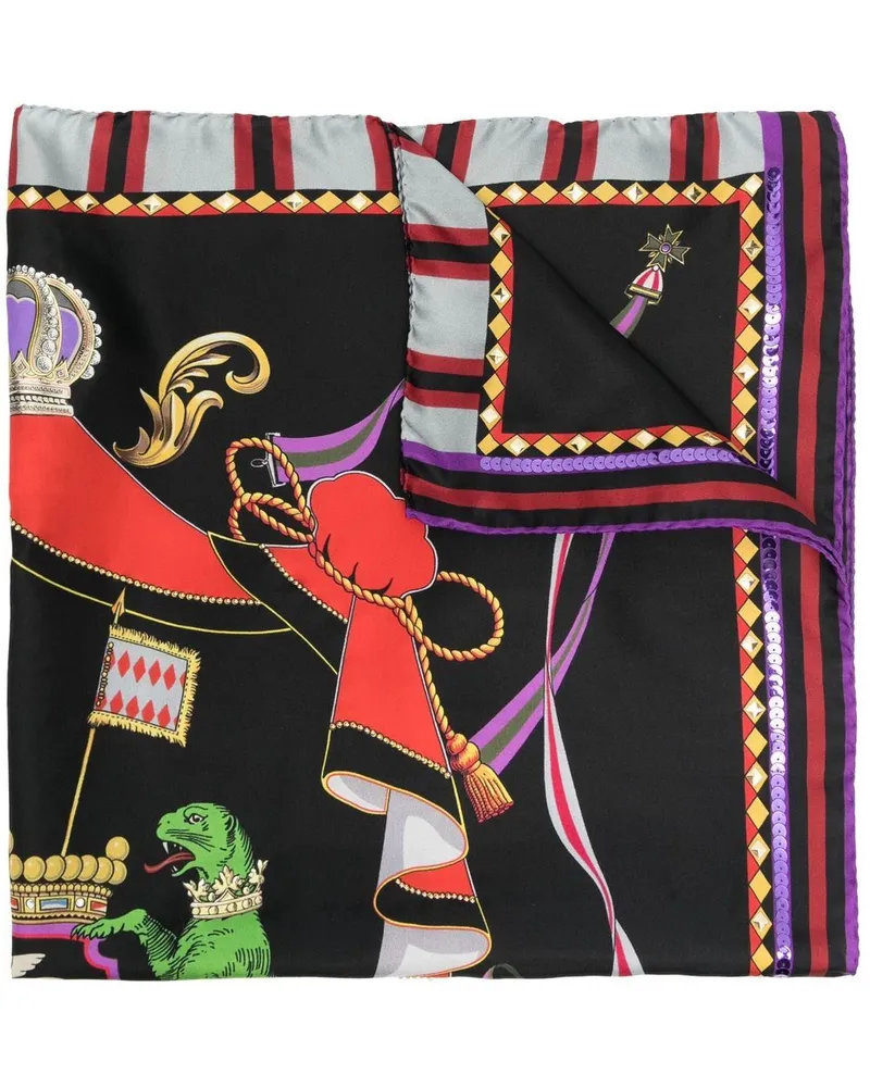 Etro Grob gestrickter Schal mit Logo - Schwarz Schwarz