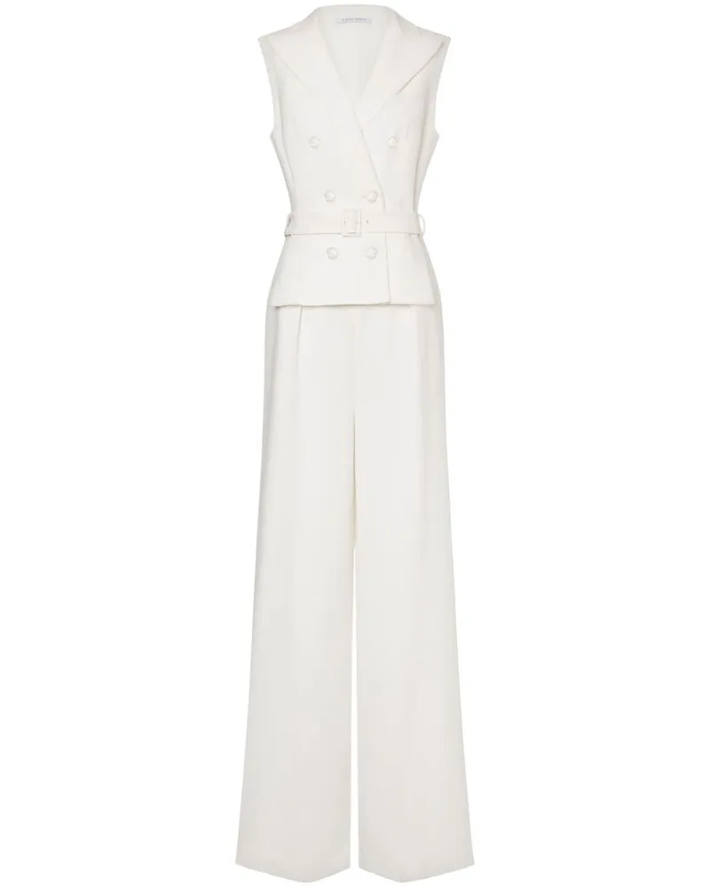 Alberta Ferretti Doppelreihiger Jumpsuit Weiß