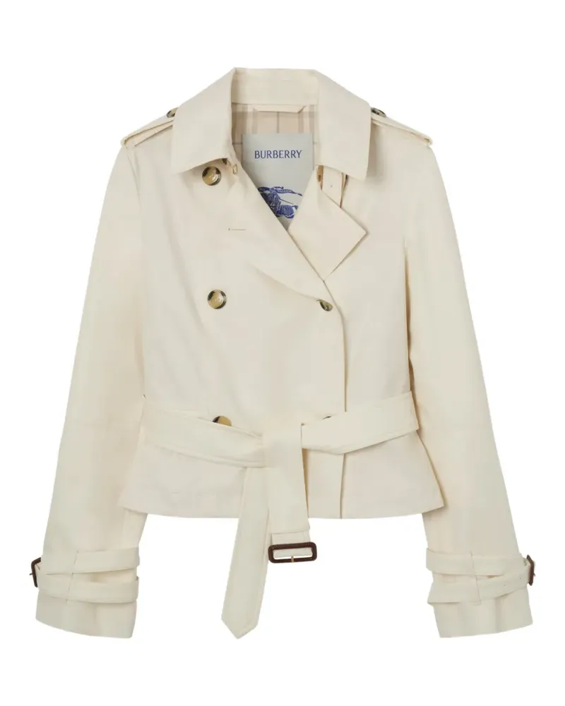 Burberry Cropped Tropical Gabardine Swarby Trenchjacke - Nude Nude