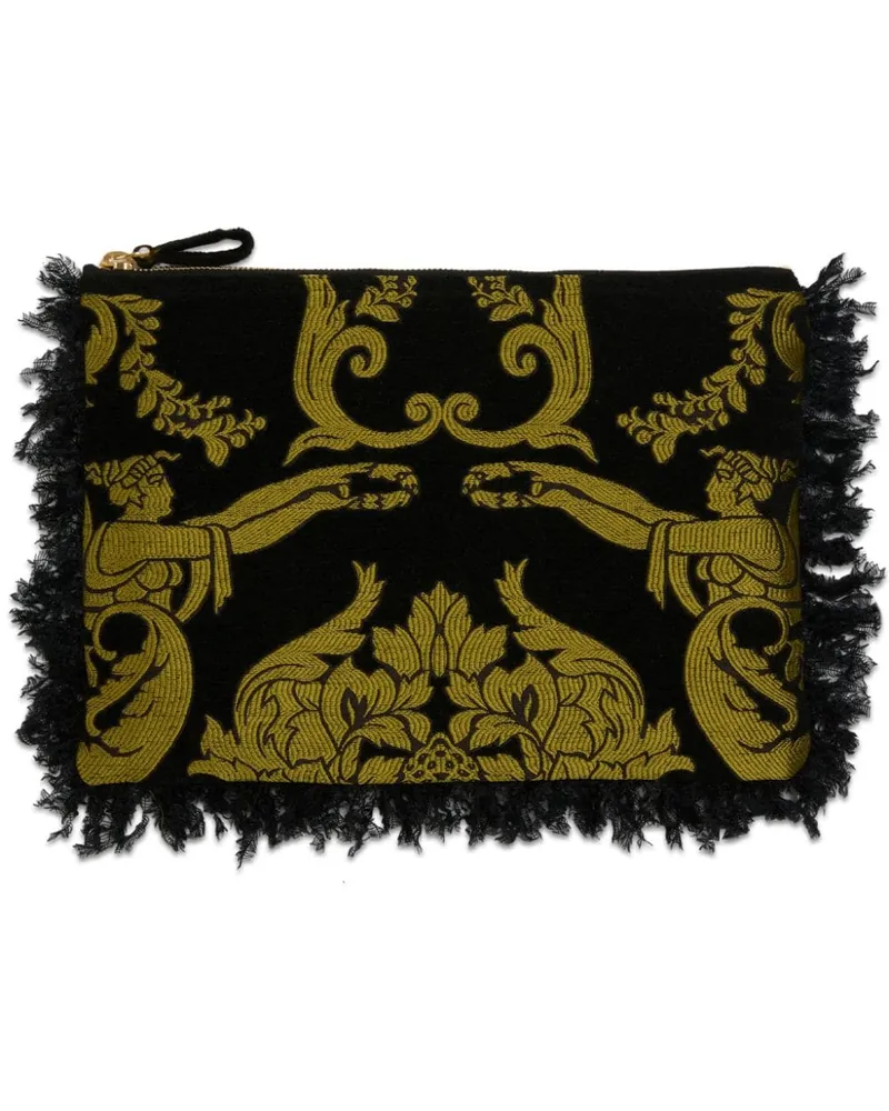 La DoubleJ Clutch mit Cherub-Print - Schwarz Schwarz