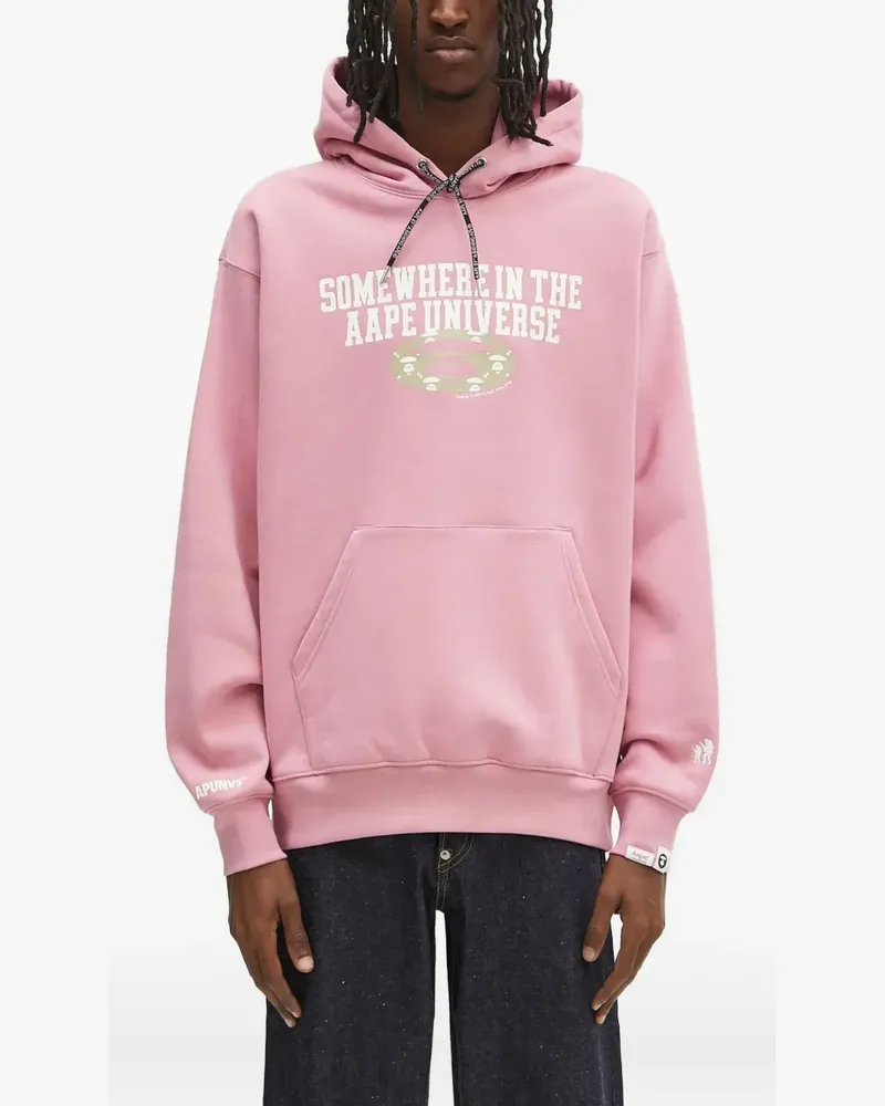 BAPE Moonface Hoodie mit Logo - Rosa Rosa