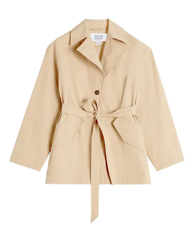 Kitsuné Kurzer Trenchcoat mit Gürtel - Nude Nude