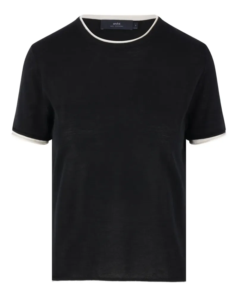 arch4 contrasting-edges short-sleeve T-shirt - Schwarz Schwarz