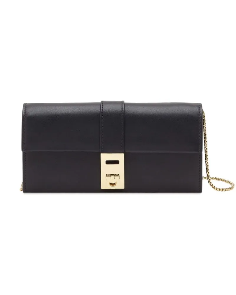 Ferragamo Hug Portemonnaie mit Kette Schwarz