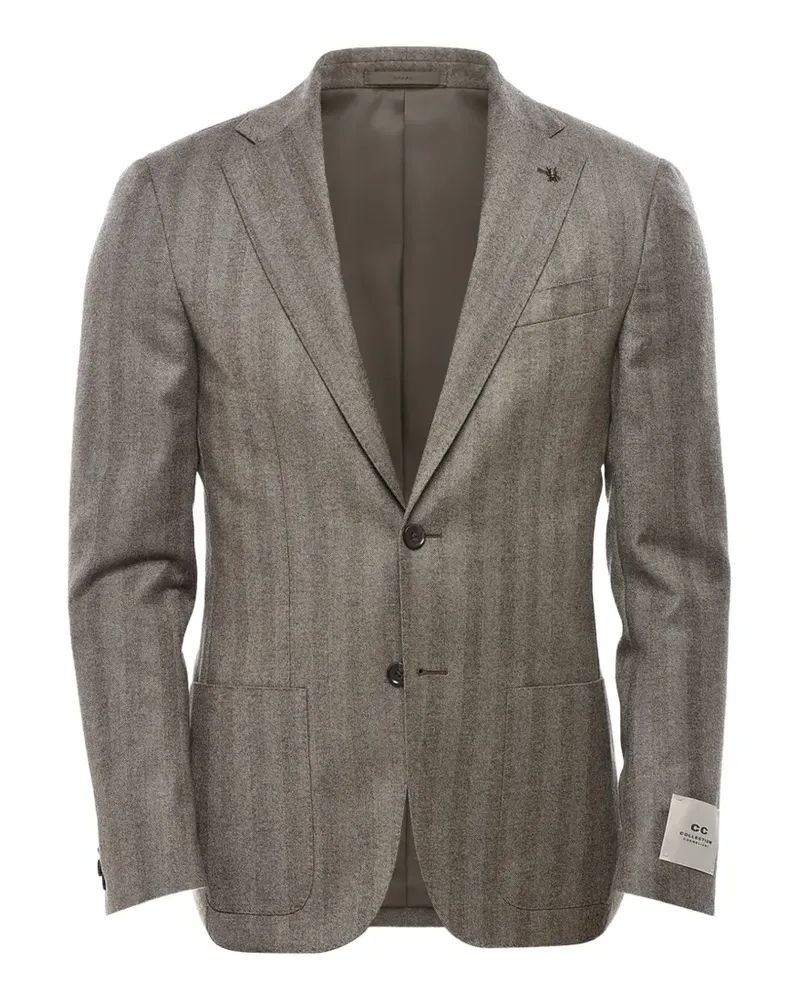 Corneliani herringbone single-breasted blazer - Grau Grau