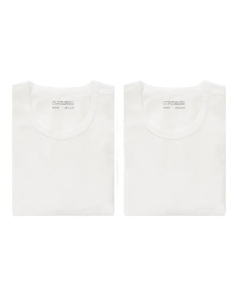 Lady White Co. T-Shirt mit Rundhalsausschnitt (2er-Set) - Weiß Weiß