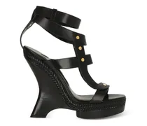 Sandalen mit Flechtmuster - Schwarz