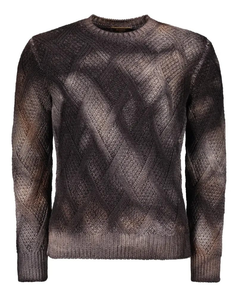 MOORER Pullover in Batikoptik - Grau Grau