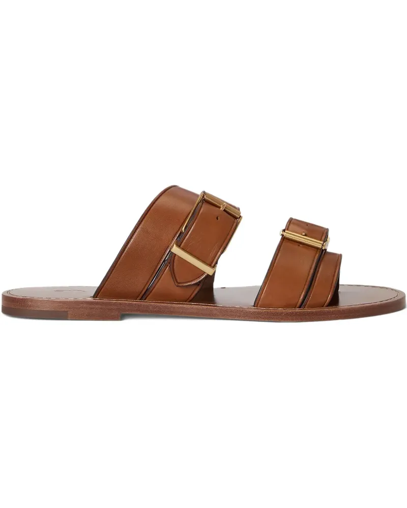 Ralph Lauren Flache Sandalen mit Zehenriemen - Braun Braun